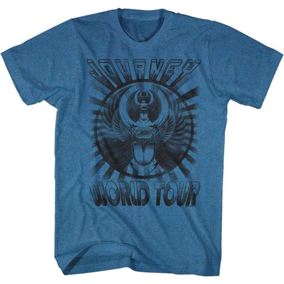 Journey World Tour Pacific Blue Adult T-Shirt - Picture 1 of 1